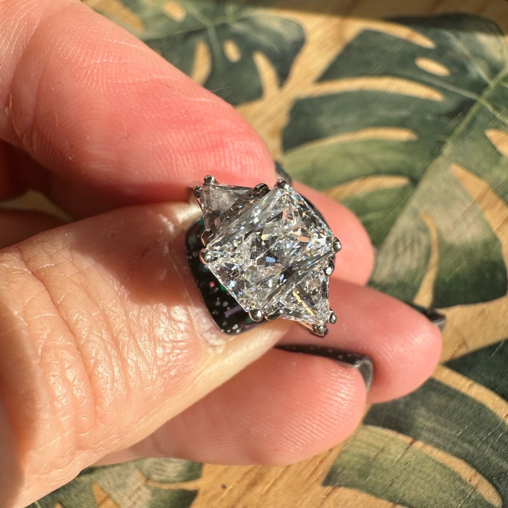 CARAT.cc 3 Carat Radiant Trilogy Ring with 9k White Gold - $500 - Picture 2 of 5
